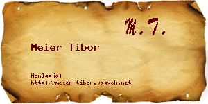 Meier Tibor névjegykártya